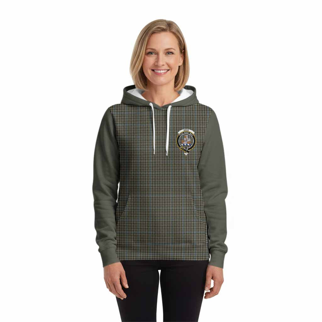 Haig Tartan Accent Hoodie with Family Crest