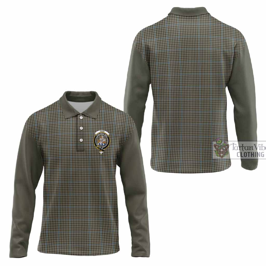 Haig Tartan Accent Long Sleeve Polo Shirt with Family Crest