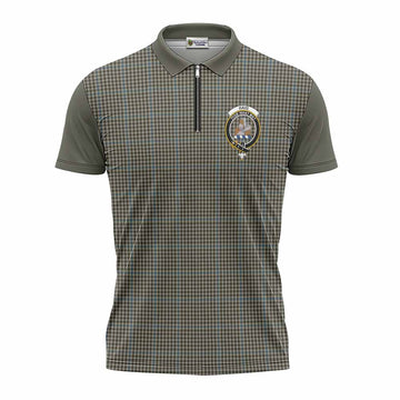 Haig Tartan Accent Zipper Polo Shirt with Family Crest