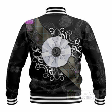 Haig Tartan Baseball Jacket Jacobite White Rose - Tartan Vibes Clothing