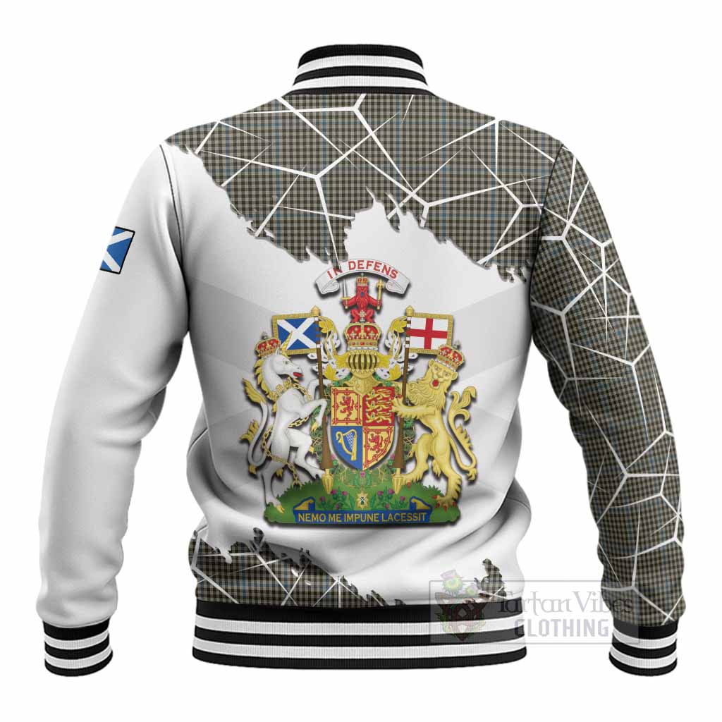 Haig Tartan Baseball Jacket with Family Crest and Lion Rampant Grunge Style