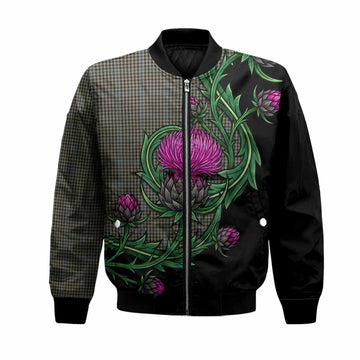 Haig Tartan Bomber Jacket Resilient Scottish Thistle Unisex Black - Tartan Vibes Clothing