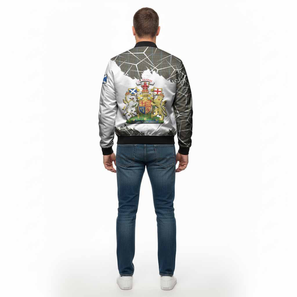 Haig Tartan Bomber Jacket with Family Crest and Lion Rampant Grunge Style