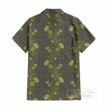 Haig Tartan Cotton Hawaiian Shirt Seamless Scottish Thistle Flowers