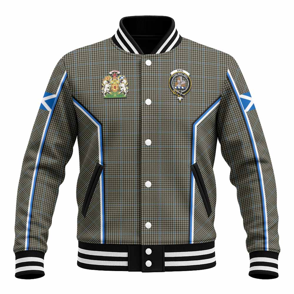 Haig Tartan Crest Baseball Jacket Scotland Coat of Arm Flag Style - Tartan Vibes Clothing