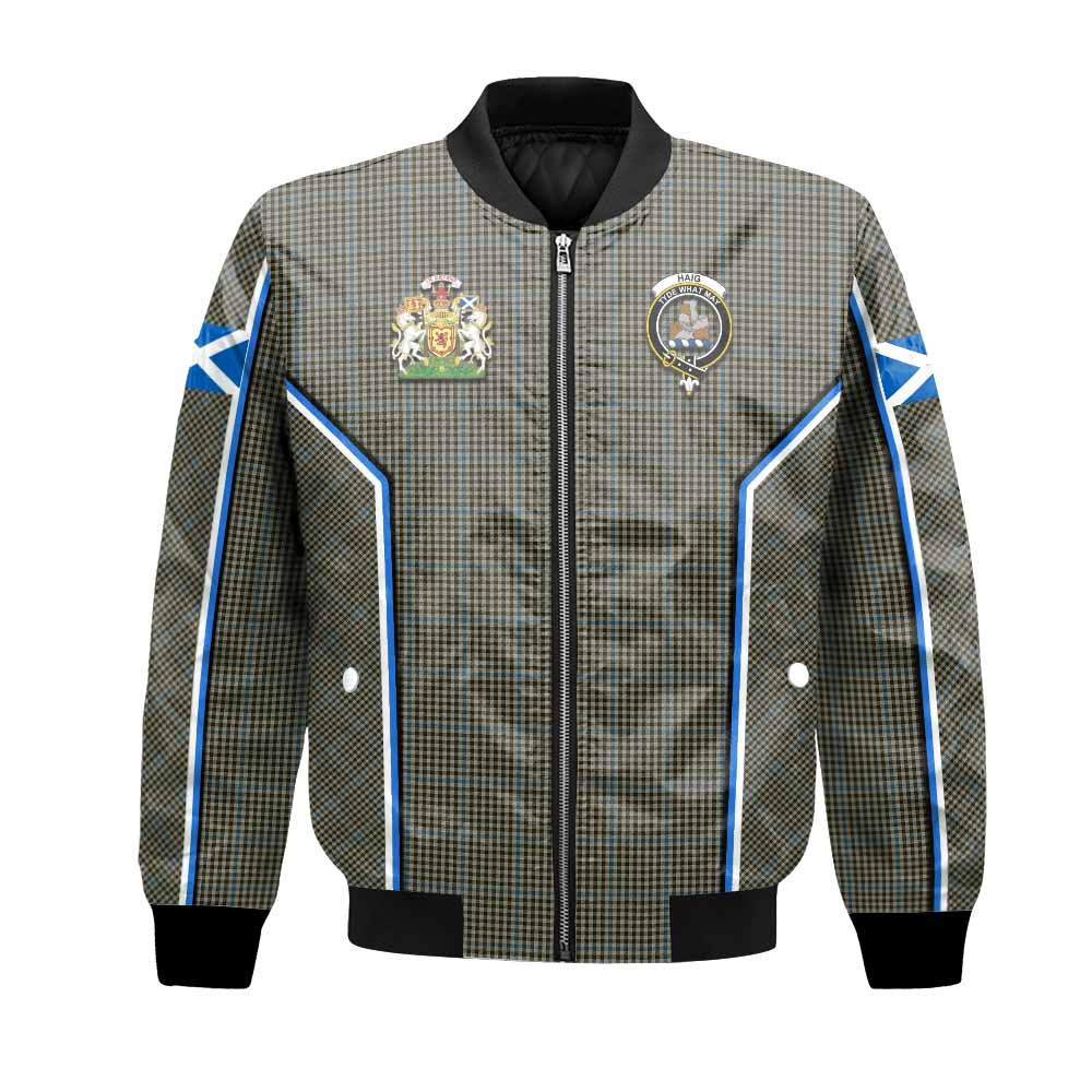Haig Tartan Crest Bomber Jacket Scotland Coat of Arm Flag Style - Tartan Vibes Clothing