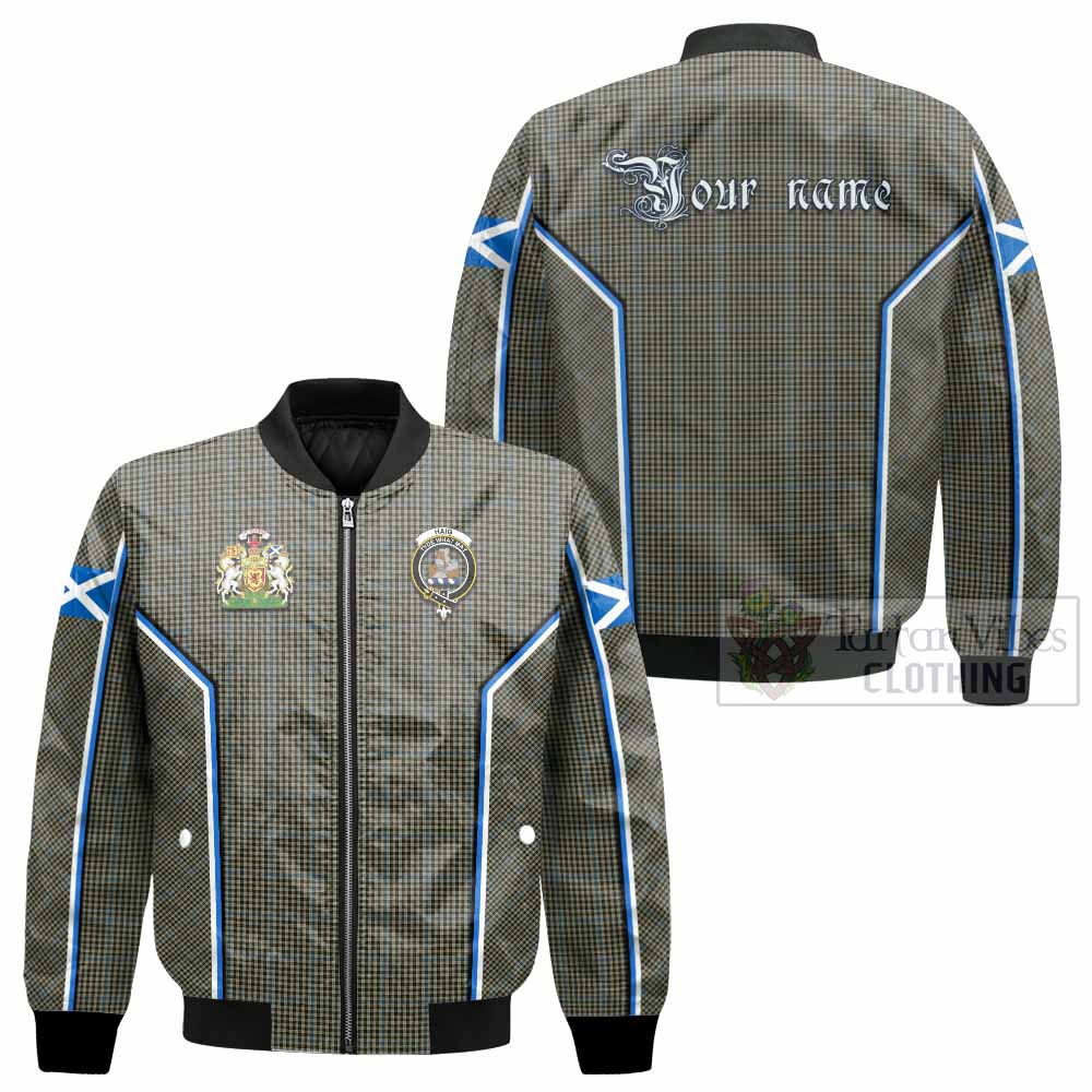 Haig Tartan Crest Bomber Jacket Scotland Coat of Arm Flag Style - Tartan Vibes Clothing