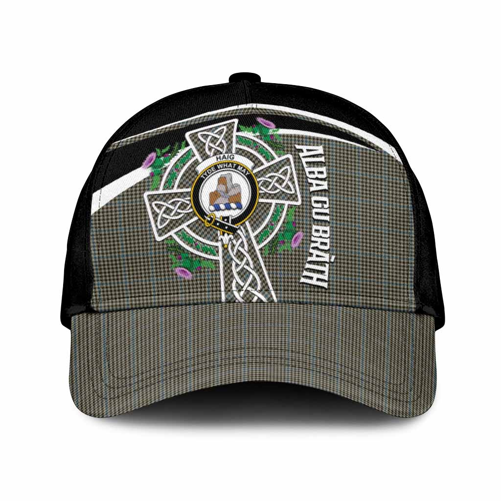 Haig Tartan Crest Classic Cap Scottish Thistle Celtic Cross Alba Gu Brath