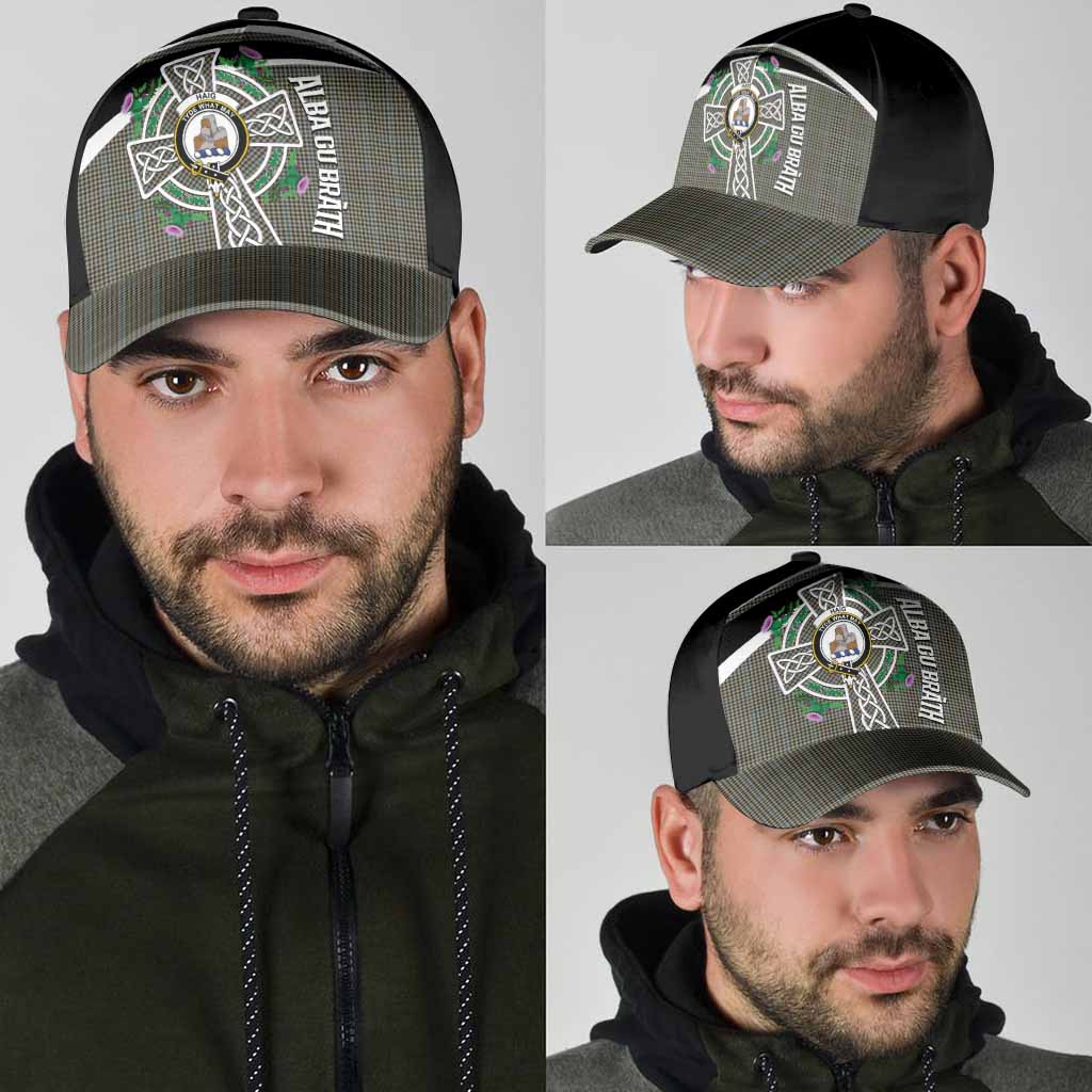 Haig Tartan Crest Classic Cap Scottish Thistle Celtic Cross Alba Gu Brath