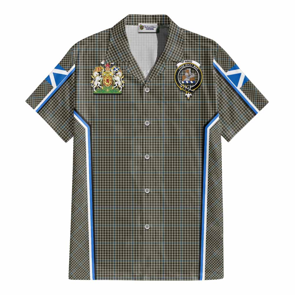 Haig Tartan Crest Cotton Hawaiian Shirt Scotland Coat of Arm Flag Style - Tartan Vibes Clothing