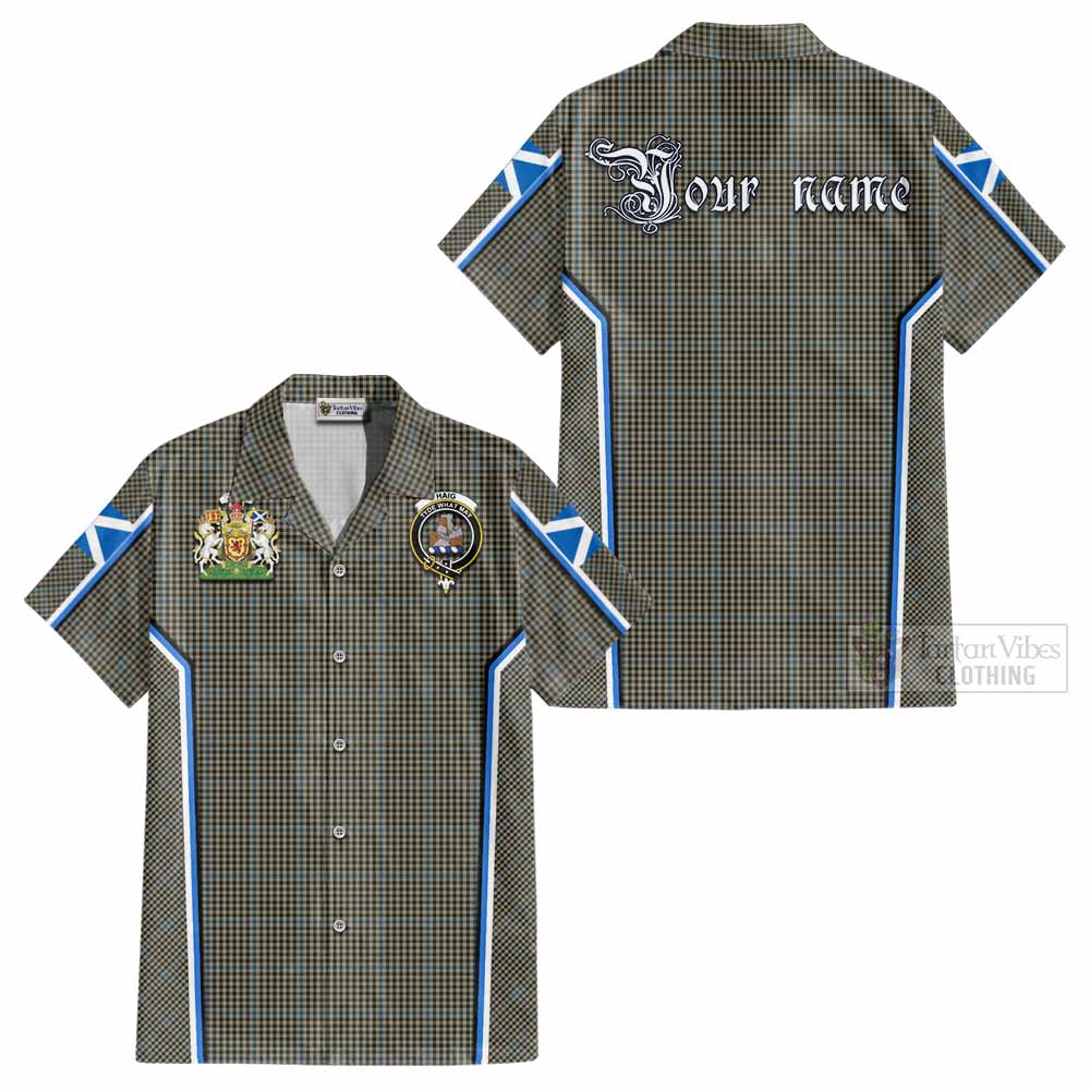 Haig Tartan Crest Cotton Hawaiian Shirt Scotland Coat of Arm Flag Style - Tartan Vibes Clothing