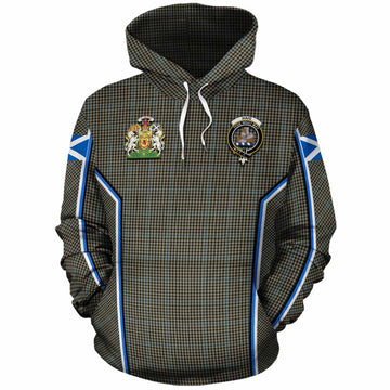 Haig Tartan Crest Cotton Hoodie Scotland Coat of Arm Flag Style - Tartan Vibes Clothing