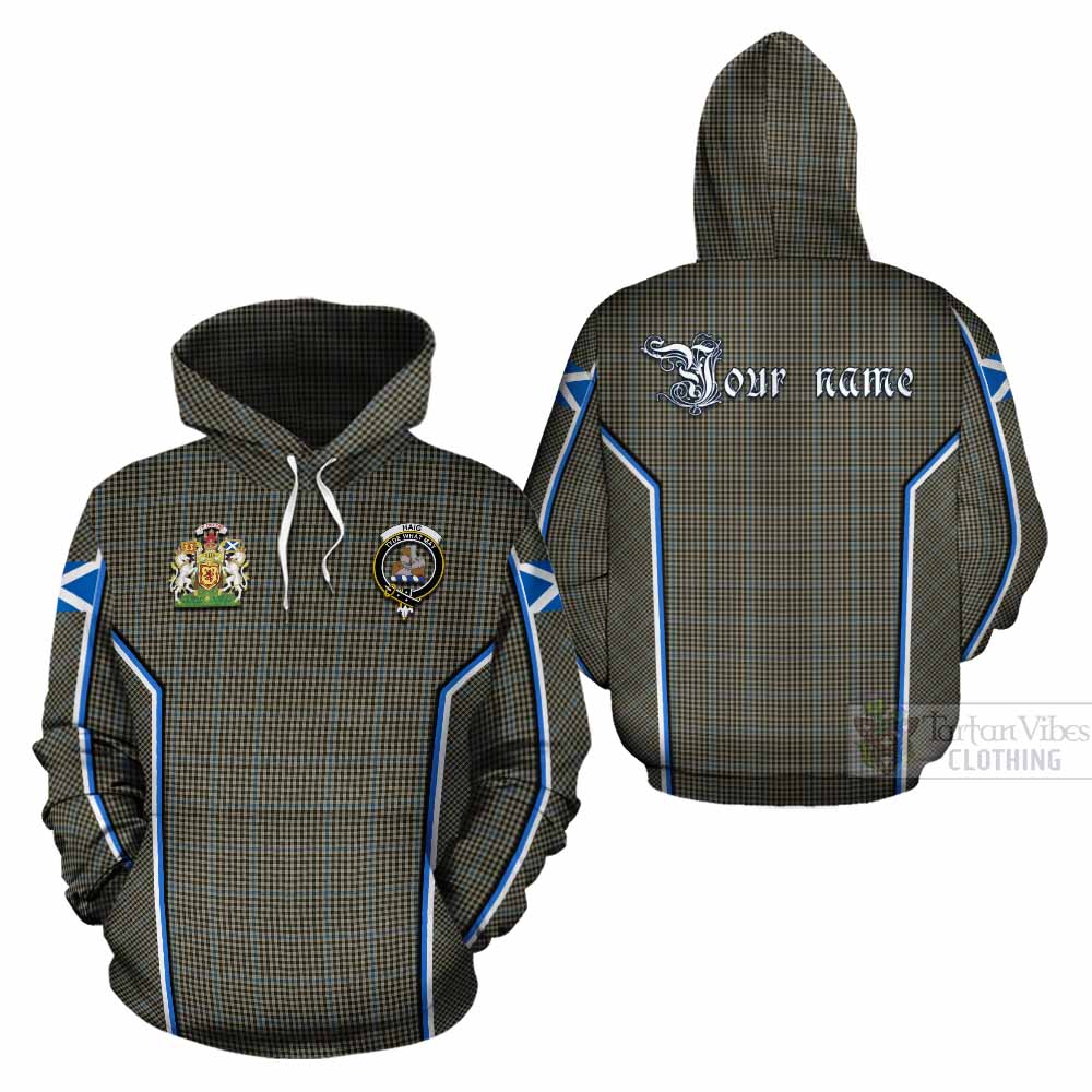 Haig Tartan Crest Cotton Hoodie Scotland Coat of Arm Flag Style - Tartan Vibes Clothing