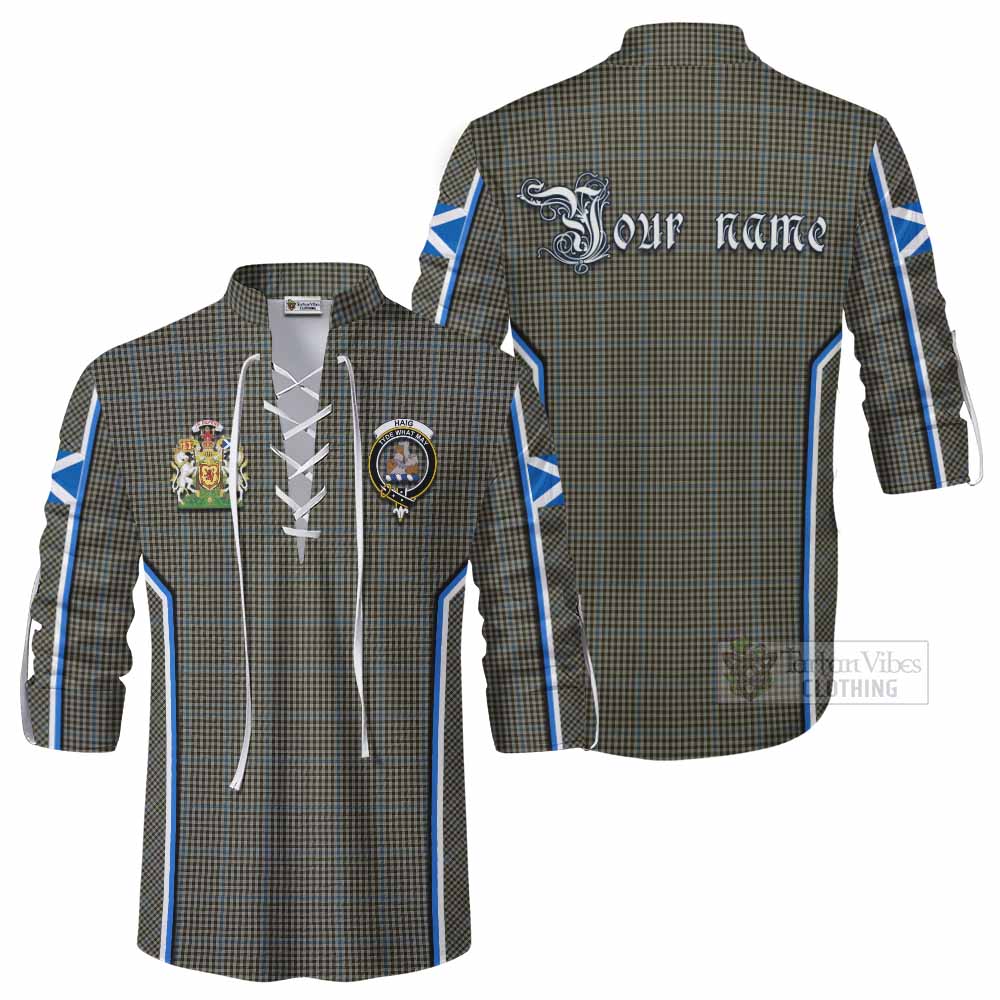 Haig Tartan Crest Ghillie Kilt Shirt Scotland Coat of Arm Flag Style - Tartan Vibes Clothing