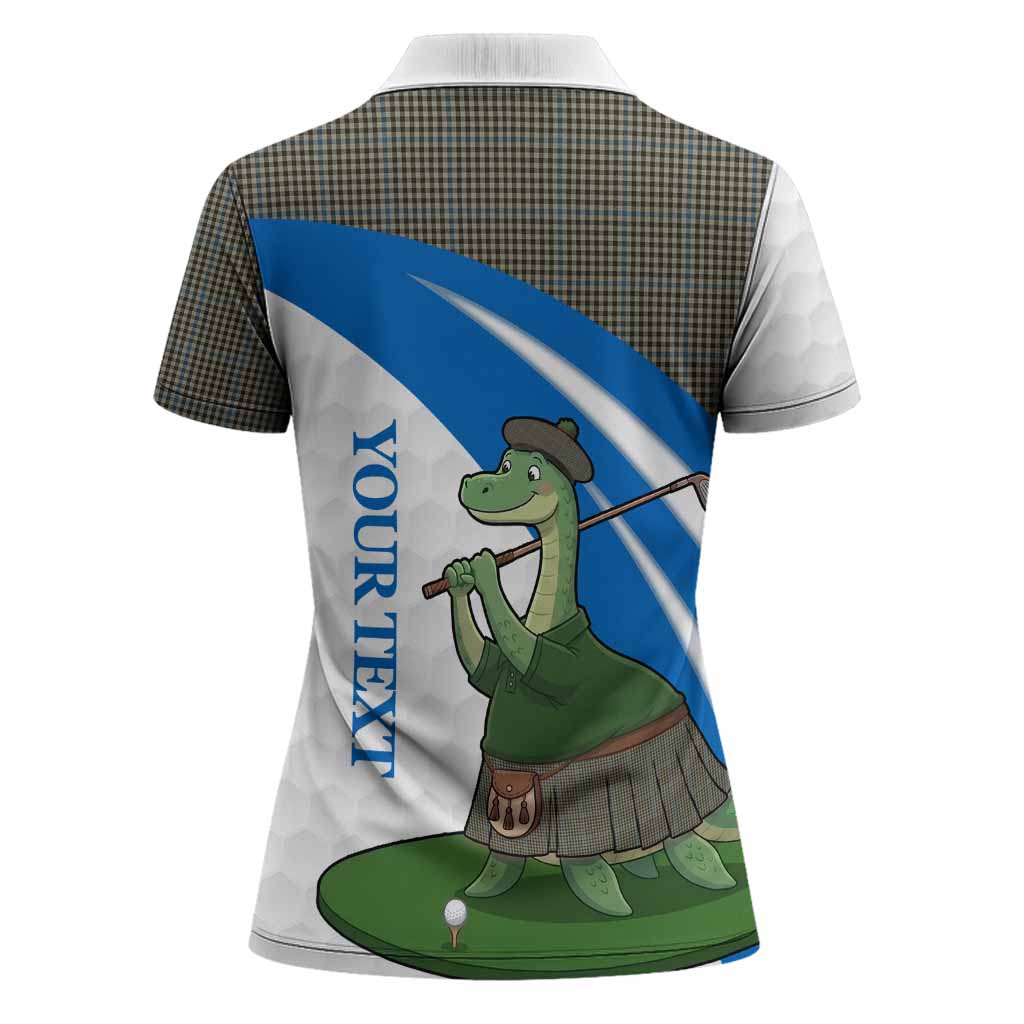 Haig Tartan Crest Golf Nessie Women Polo Shirt Loch Ness Monster Sporty Style