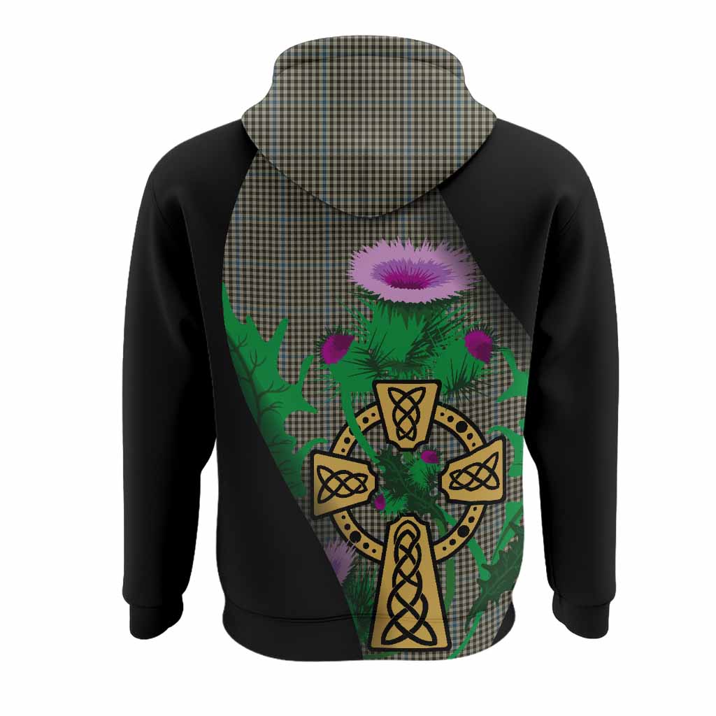 Haig Tartan Crest Hoodie Celtic Cross Thistle Flowers