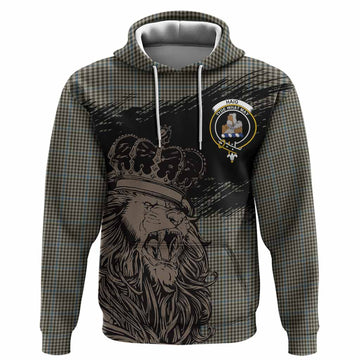 Haig Tartan Crest Hoodie Crowned Lion Heritage Style