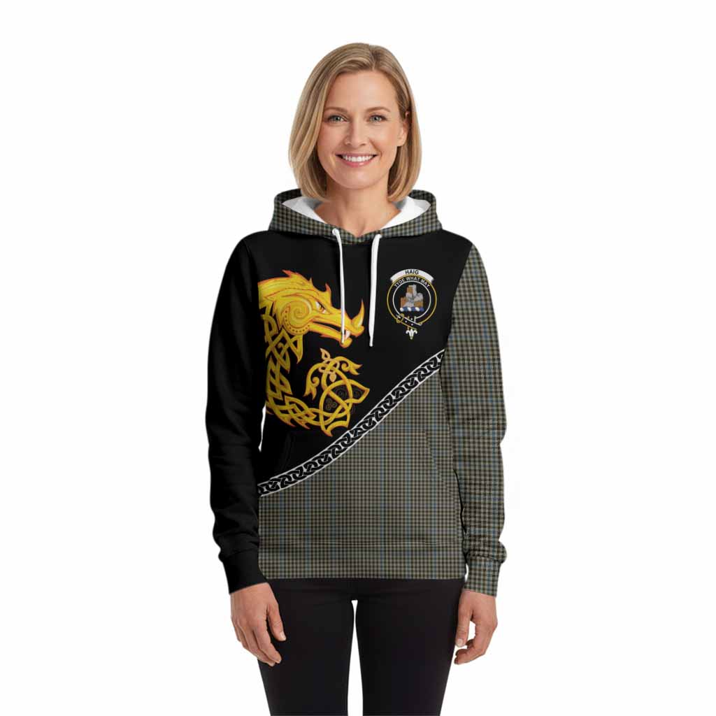 Haig Tartan Crest Hoodie Legendary Dragon Knot Half Style