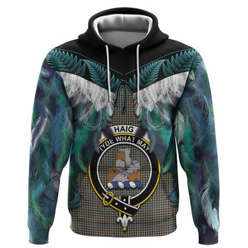 Haig Tartan Crest Hoodie New Zealand Maori Korowai Cloak