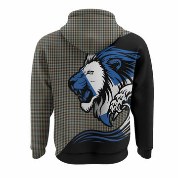 Haig Tartan Crest Hoodie Scottish Golden Lions Wave Flow