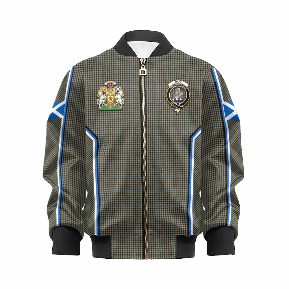 Haig Tartan Crest Kid Bomber Jacket Scotland Coat of Arm Flag Style - Tartan Vibes Clothing