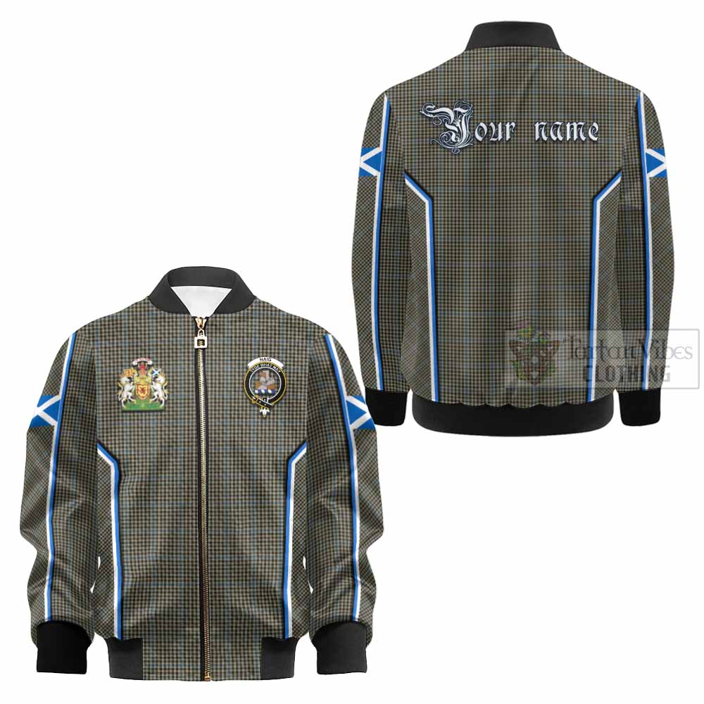 Haig Tartan Crest Kid Bomber Jacket Scotland Coat of Arm Flag Style - Tartan Vibes Clothing