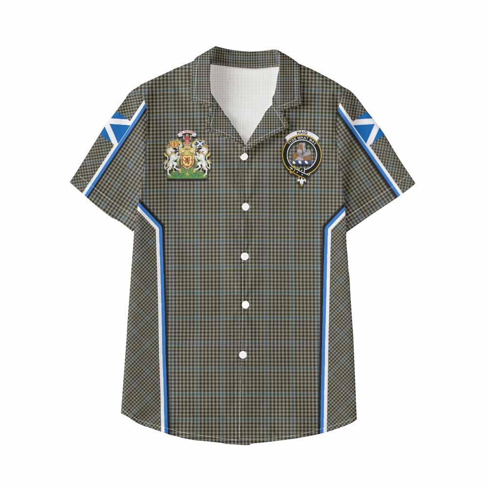 Haig Tartan Crest Kid Hawaiian Shirt Scotland Coat of Arm Flag Style - Tartan Vibes Clothing