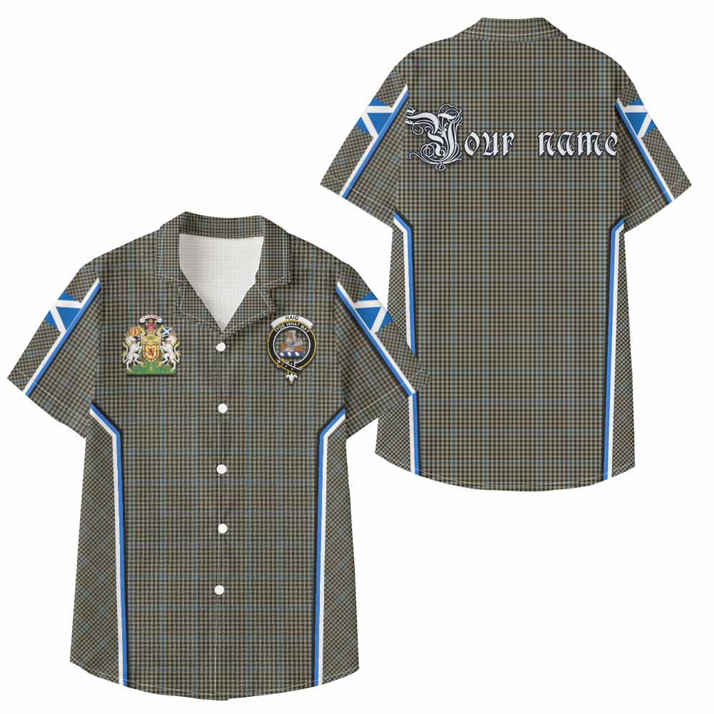 Haig Tartan Crest Kid Hawaiian Shirt Scotland Coat of Arm Flag Style - Tartan Vibes Clothing