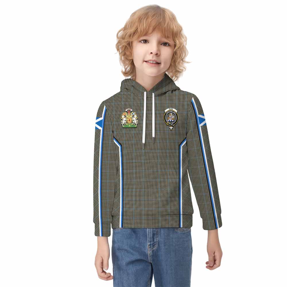 Haig Tartan Crest Kid Hoodie Scotland Coat of Arm Flag Style - Tartan Vibes Clothing