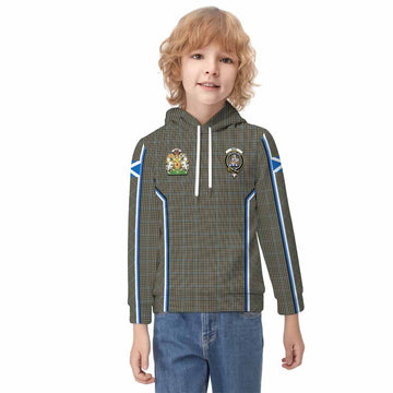Haig Tartan Crest Kid Hoodie Scotland Coat of Arm Flag Style - Tartan Vibes Clothing