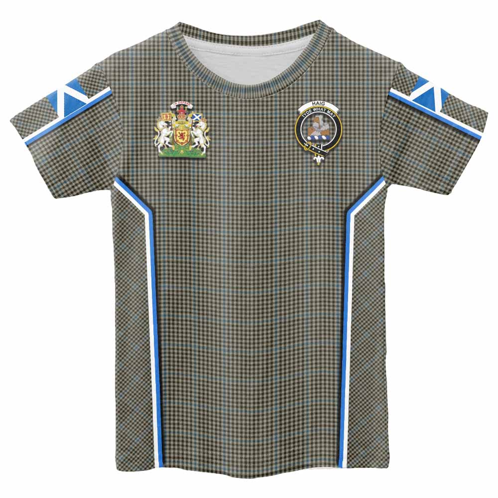 Haig Tartan Crest Kid T-shirt Scotland Coat of Arm Flag Style - Tartan Vibes Clothing