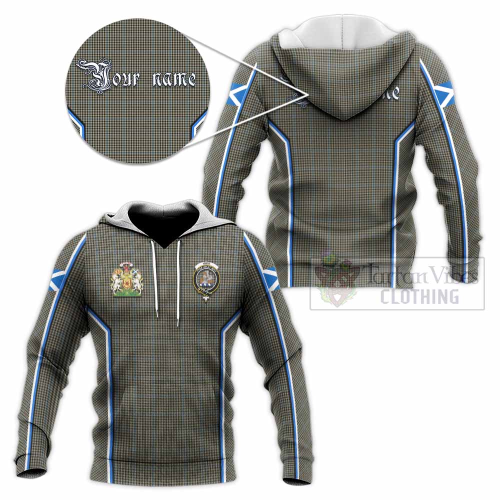 Haig Tartan Crest Knitted Hoodie Scotland Coat of Arm Flag Style - Tartan Vibes Clothing