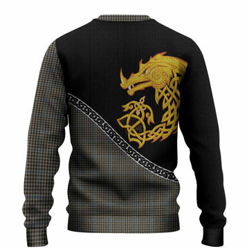 Haig Tartan Crest Knitted Sweater Legendary Dragon Knot Half Style