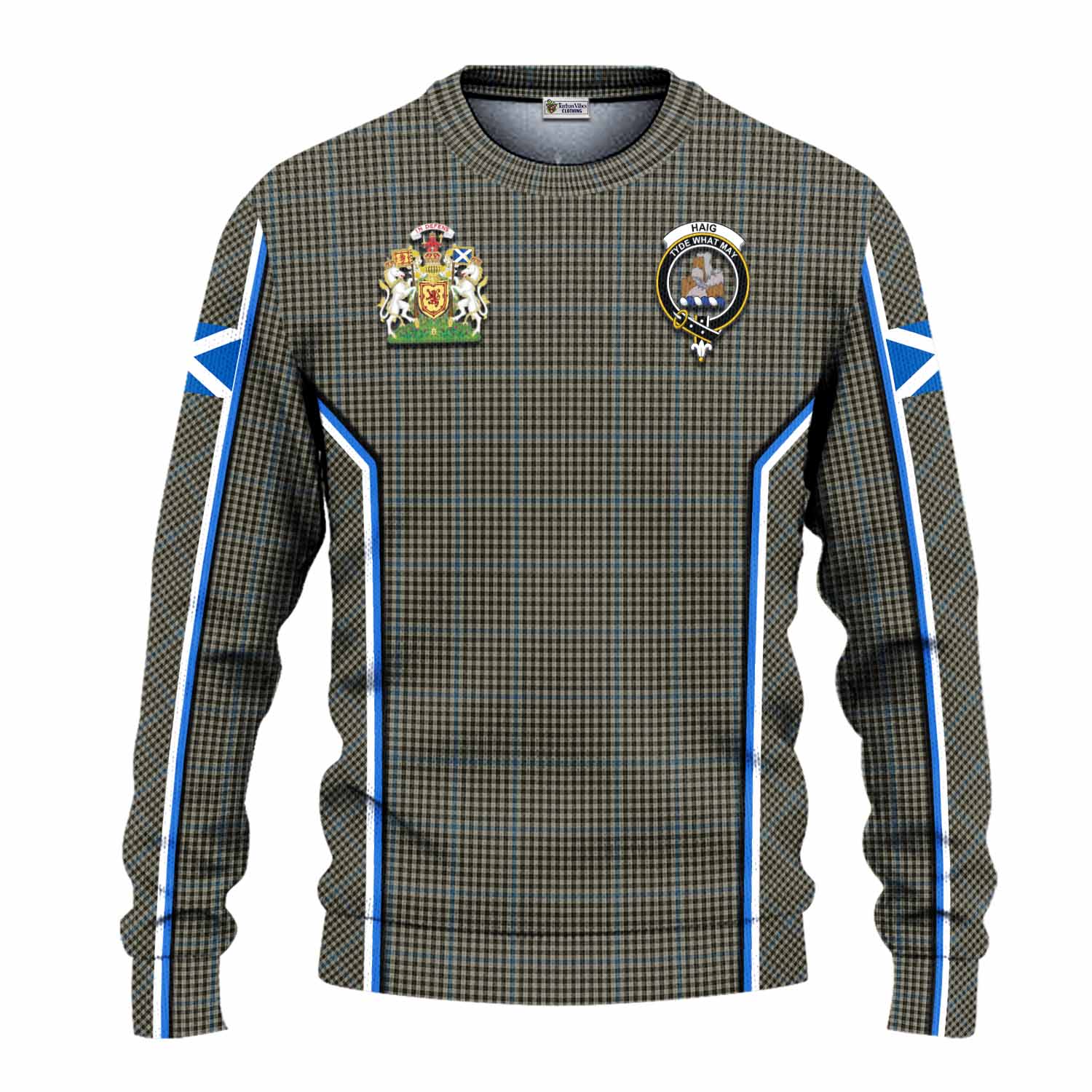 Haig Tartan Crest Knitted Sweater Scotland Coat of Arm Flag Style - Tartan Vibes Clothing