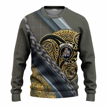 Haig Tartan Crest Knitted Sweater Scottish Triskele Celtic