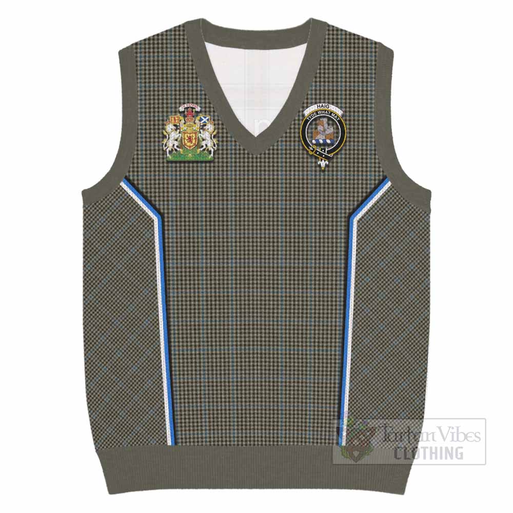Haig Tartan Crest Knitted V-Neck Vest Scotland Coat of Arm Flag Style - Tartan Vibes Clothing