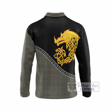 Haig Tartan Crest Long Sleeve Polo Shirt Legendary Dragon Knot Half Style