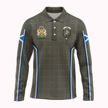 Haig Tartan Crest Long Sleeve Polo Shirt Scotland Coat of Arm Flag Style