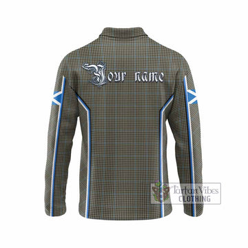 Haig Tartan Crest Long Sleeve Polo Shirt Scotland Coat of Arm Flag Style