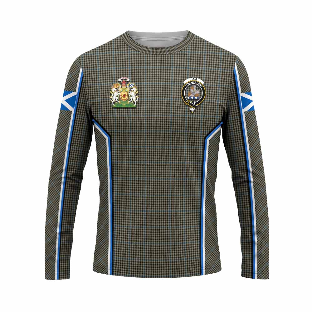 Haig Tartan Crest Long Sleeve T-Shirt Scotland Coat of Arm Flag Style - Tartan Vibes Clothing