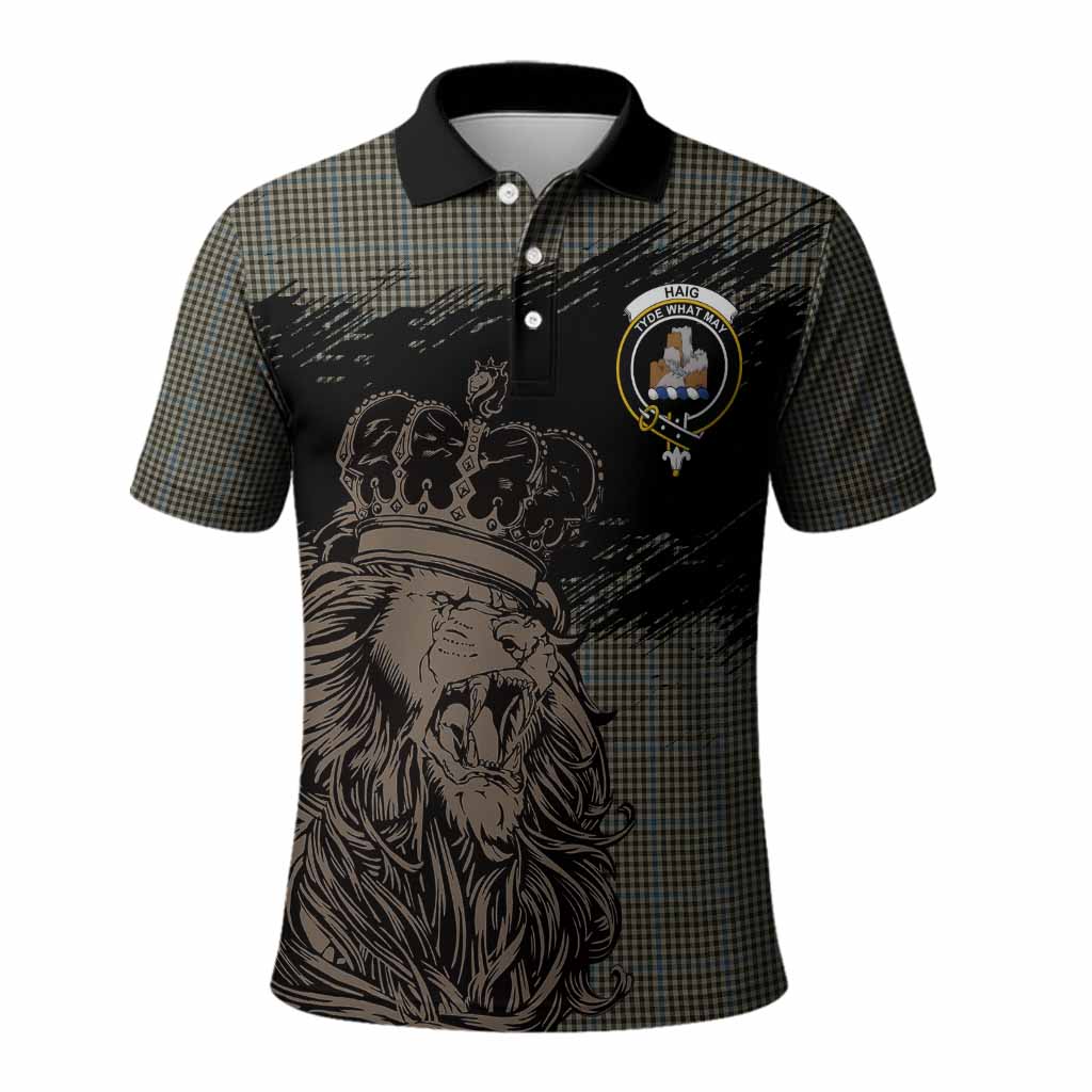 Haig Tartan Crest Polo Shirt Crowned Lion Heritage Style
