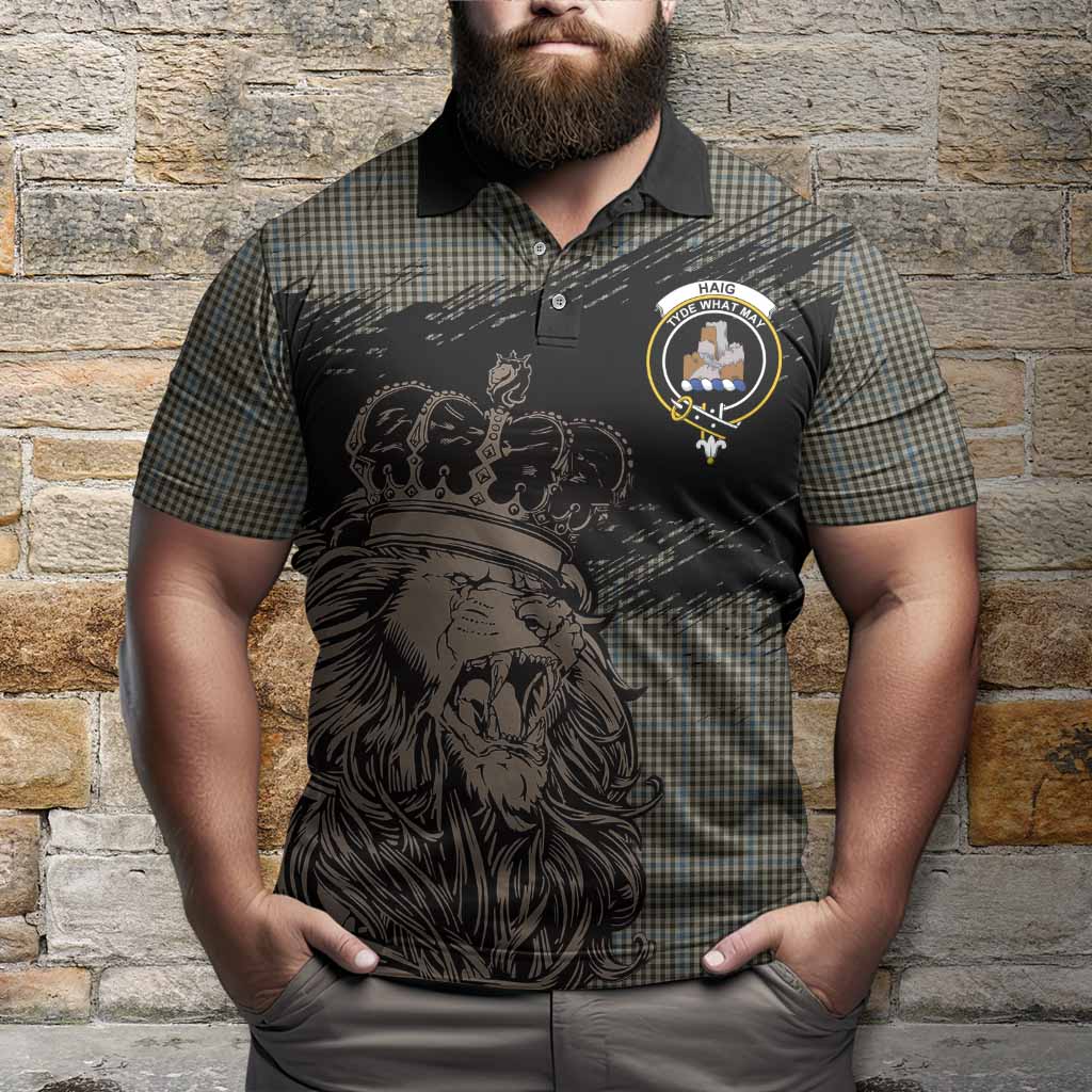 Haig Tartan Crest Polo Shirt Crowned Lion Heritage Style