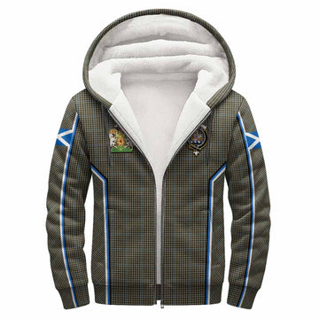 Haig Tartan Crest Sherpa Hoodie Scotland Coat of Arm Flag Style