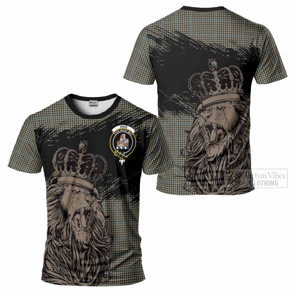 Haig Tartan Crest T-Shirt Crowned Lion Heritage Style
