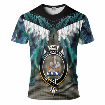 Haig Tartan Crest T-Shirt New Zealand Maori Korowai Cloak
