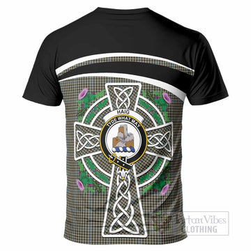 Haig Tartan Crest T-Shirt Scottish Thistle Celtic Cross Alba Gu Brath