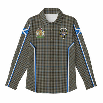 Haig Tartan Crest Women Casual Shirt Scotland Coat of Arm Flag Style