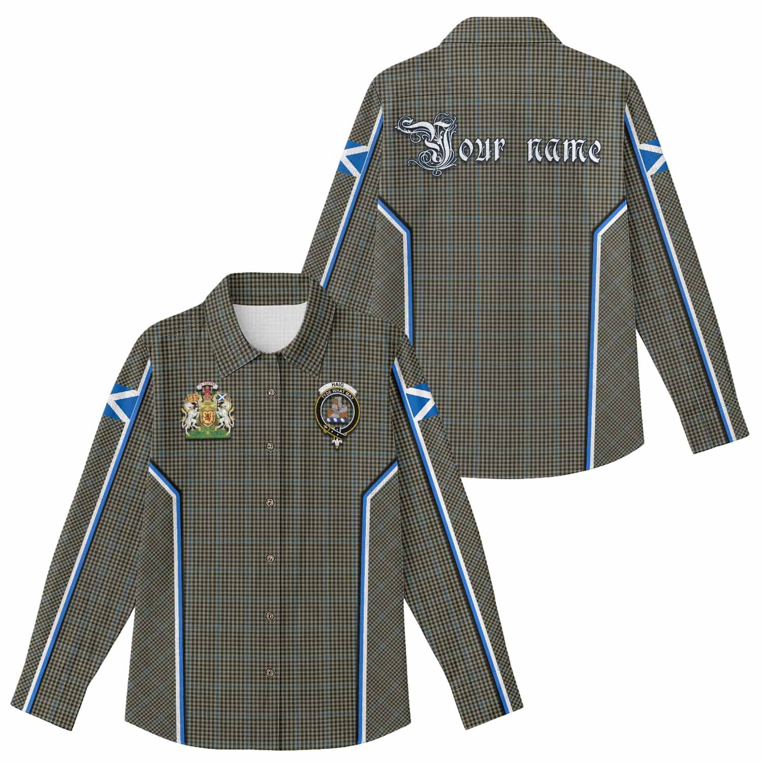 Haig Tartan Crest Women Casual Shirt Scotland Coat of Arm Flag Style - Tartan Vibes Clothing