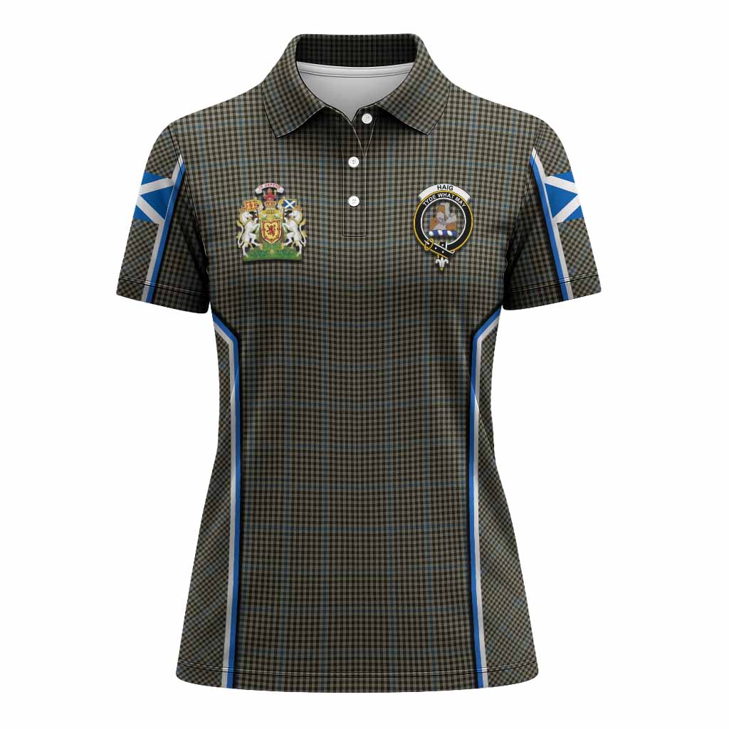 Haig Tartan Crest Women's Polo Shirt Scotland Coat of Arm Flag Style - Tartan Vibes Clothing