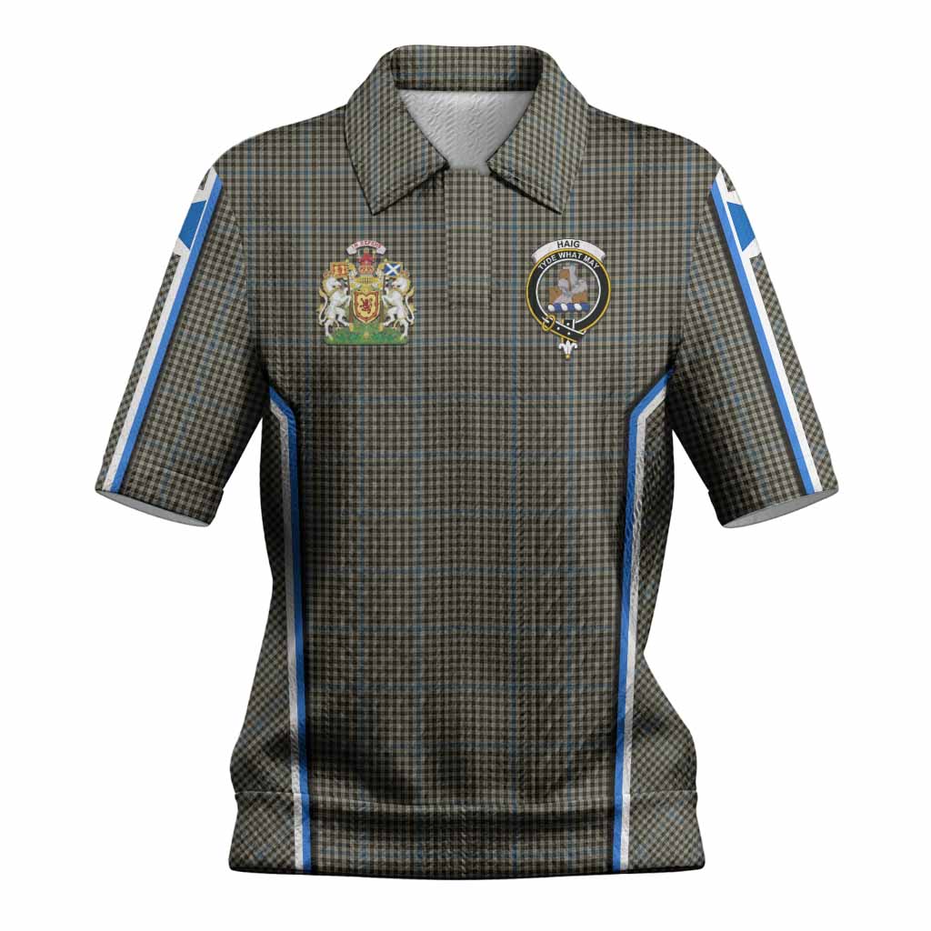 Haig Tartan Crest Women’s Polo Sweater Top Scotland Coat of Arm Flag Style